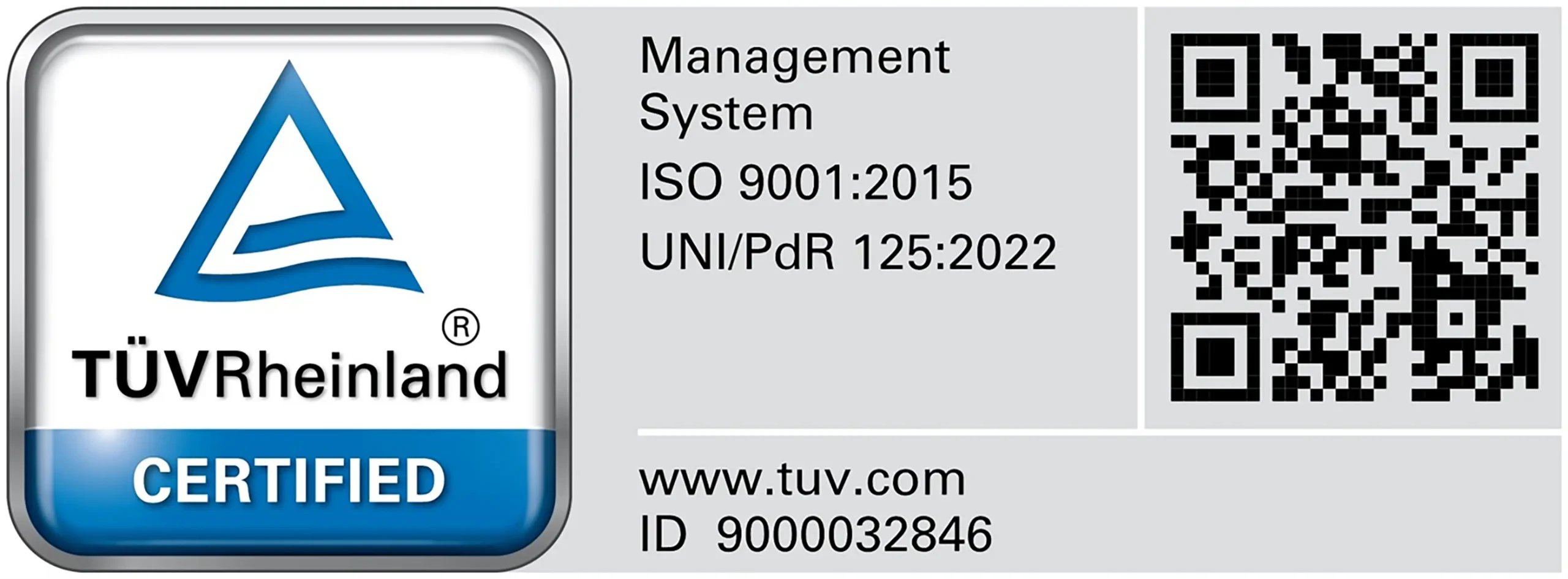 Badge certificazione ISO 9001:2015